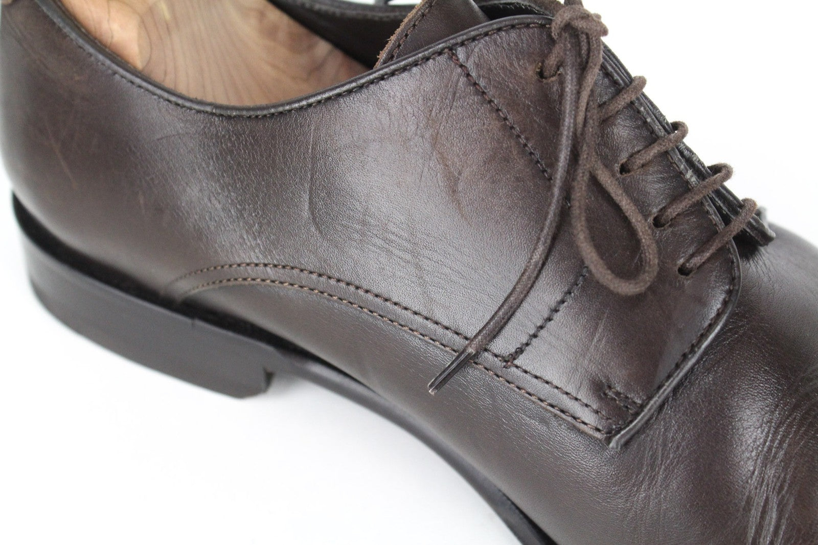 SUITSUPPLY Men's Shoes EU42 Dark Brown Leather Blake Oxford Lace-Up