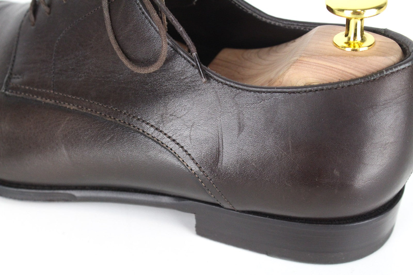 SUITSUPPLY Men's Shoes EU42 Dark Brown Leather Blake Oxford Lace-Up