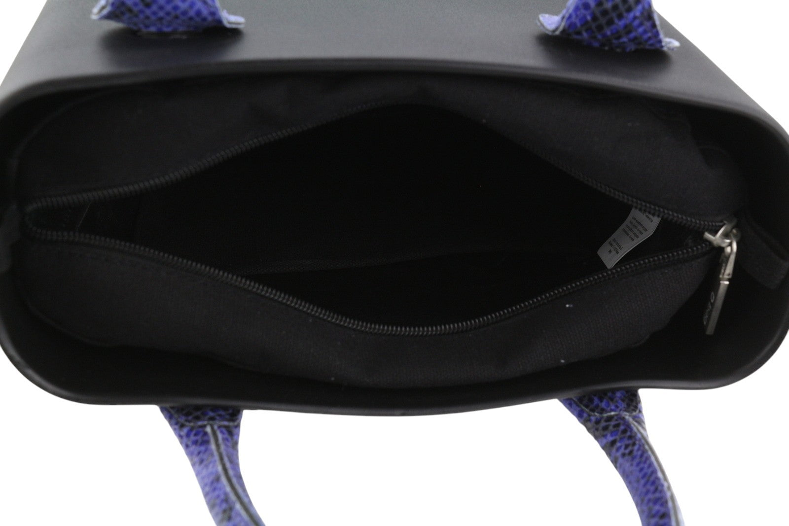 O BAG Chic Women Bag OS Black Purple Double Handles Inner Bag Tote Square Logo