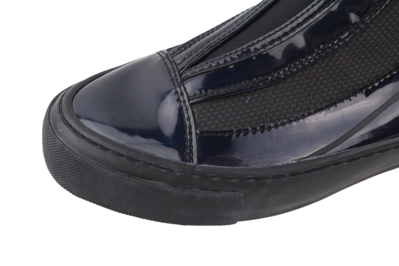 EMPORIO ARMANI Women Shoes EU37 Black Holographic Leather Touch Fasteners Ankle