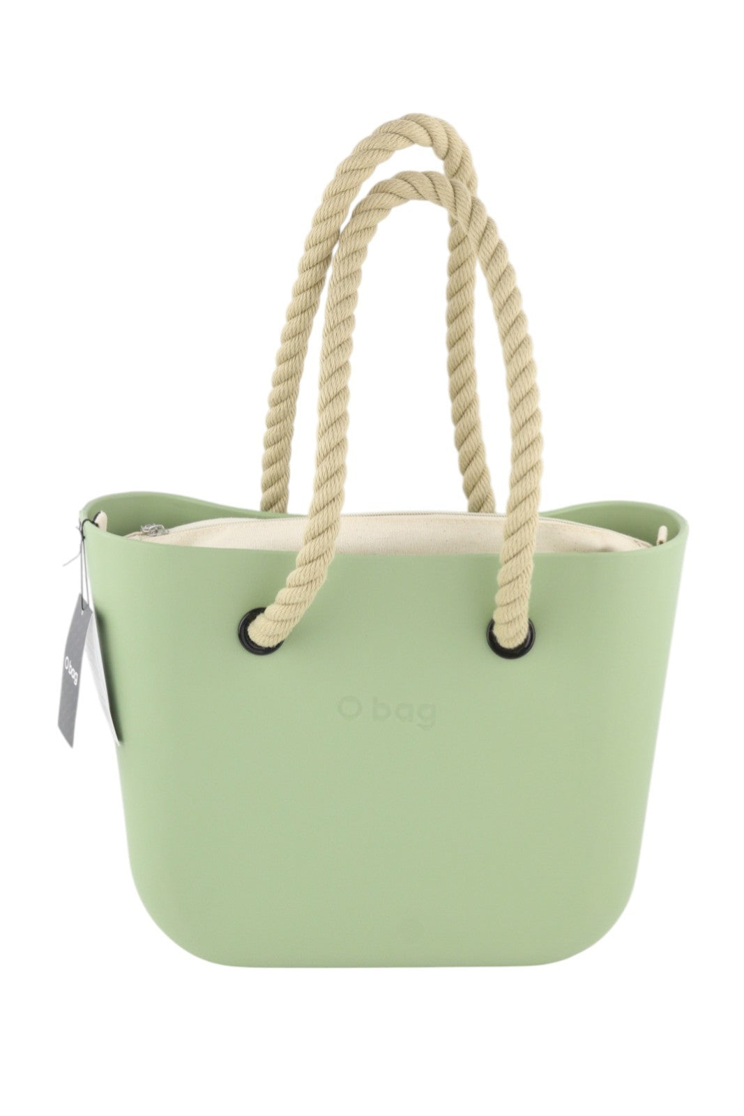 O BAG Mini Women Bag OS Light Green With Inner Bag Double Handles Logo Casual