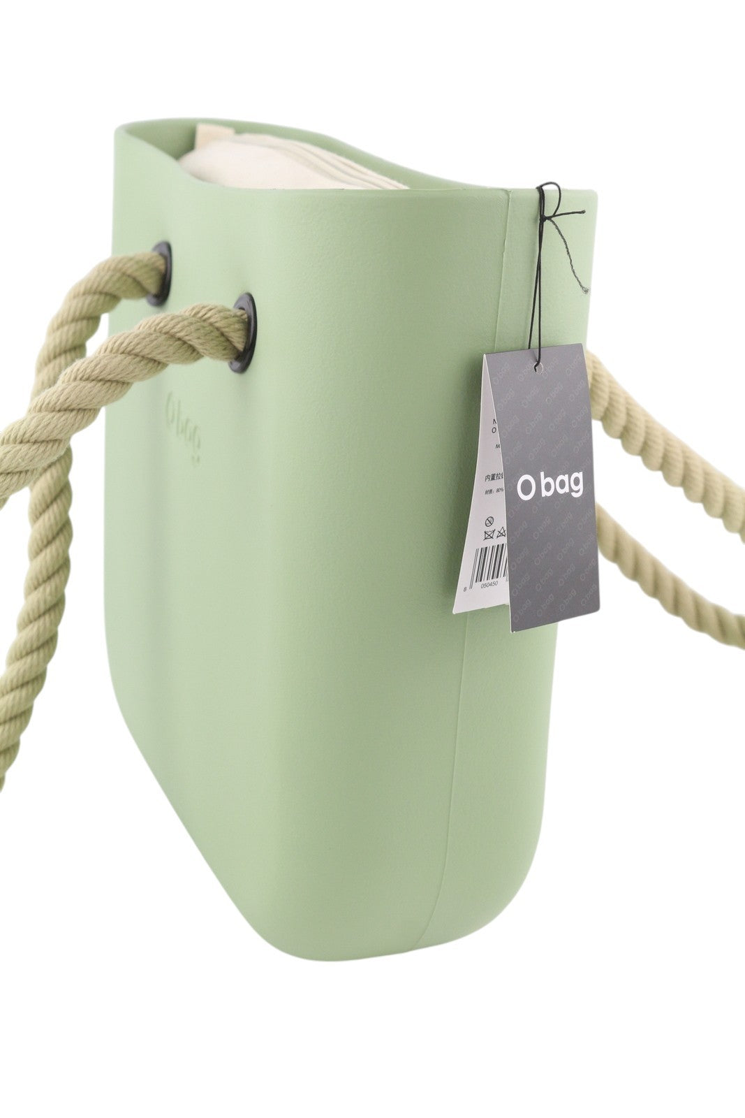 O BAG Mini Women Bag OS Light Green With Inner Bag Double Handles Logo Casual