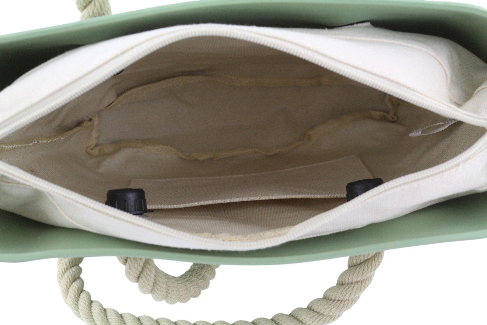 O BAG Mini Women Bag OS Light Green With Inner Bag Double Handles Logo Casual