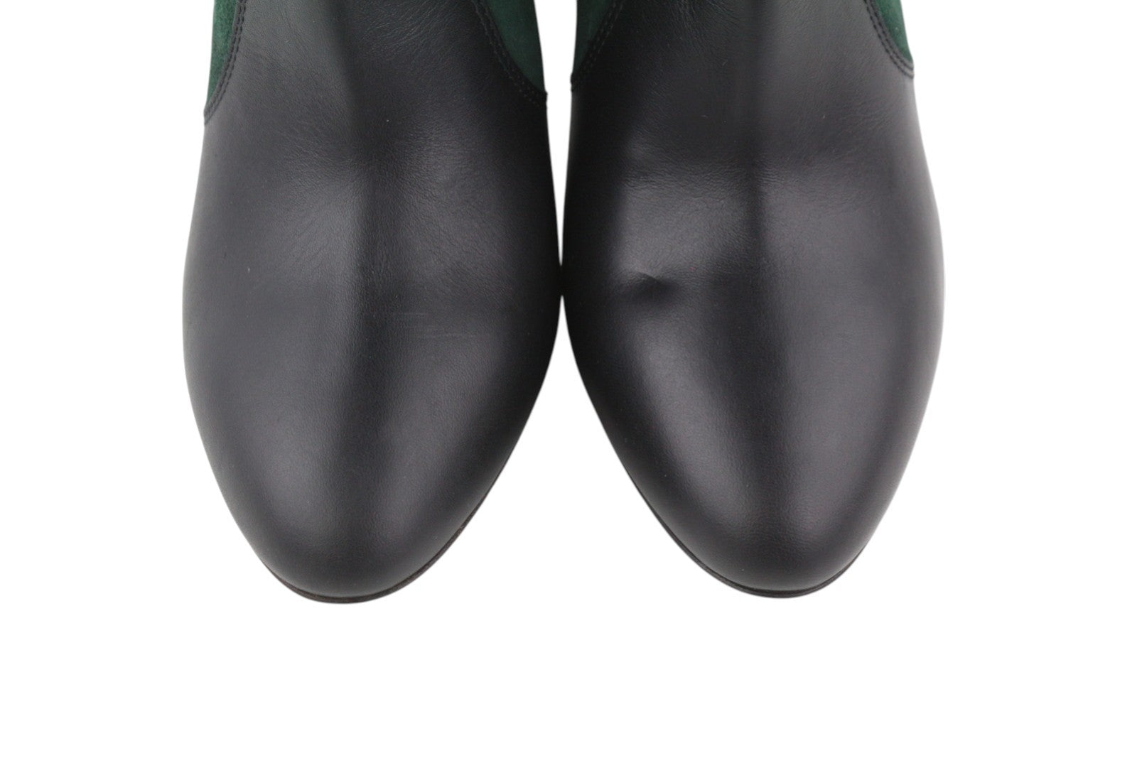 EMPORIO ARMANI Women Boots EU37 Black Suede Leather Almond Toe Mid Top Cowboy