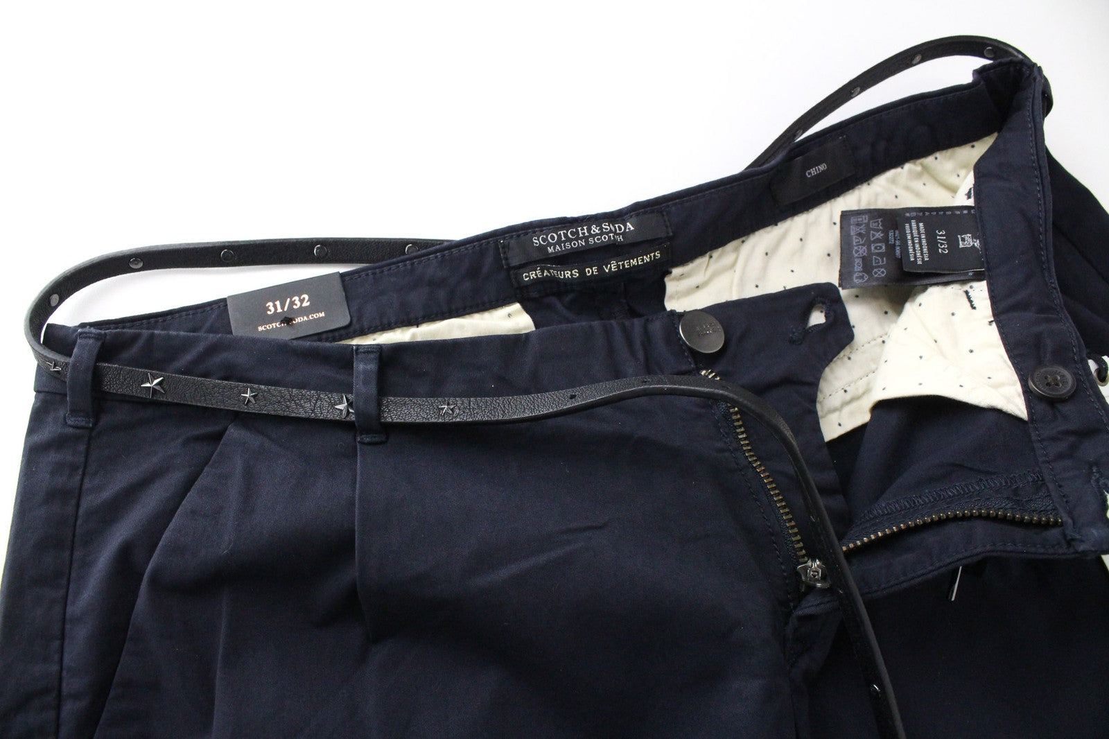 MAISON SCOTCH W31/L32 Navy Women's Cropped Classic Stretch Chino