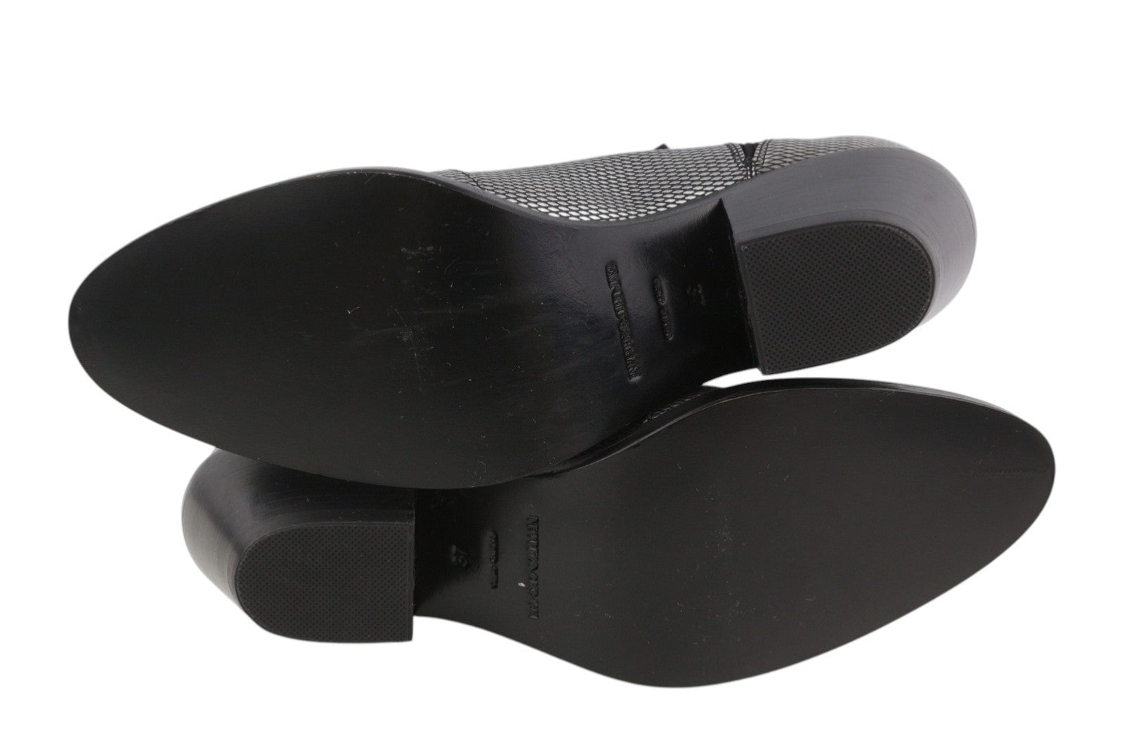 EMPORIO ARMANI Women Boots EU37 Grey Leather Patterned Almond Toe Cowboy Ankle