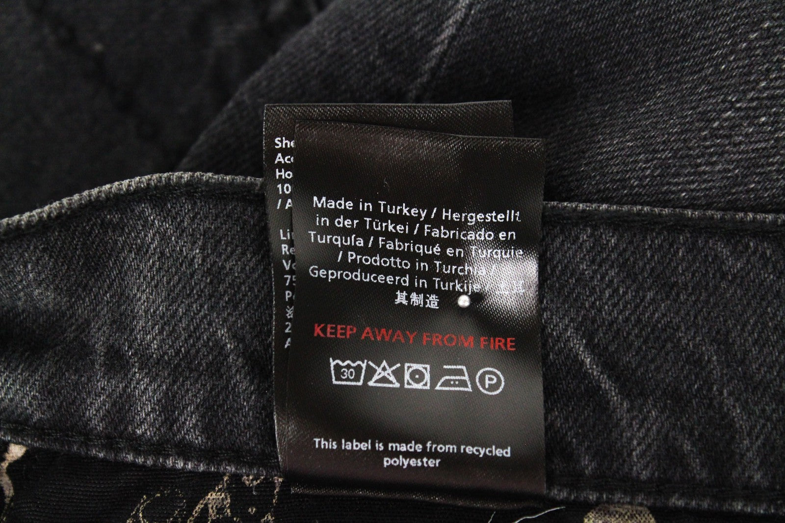 DENHAM Pearl W26 Women's Mini Skirt Washed Black Button Non-Stretch