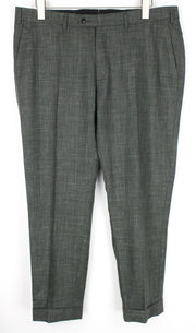 SUITSUPPLY Brescia Trousers UK42S Men's Green Pleated Wool Silk Linen