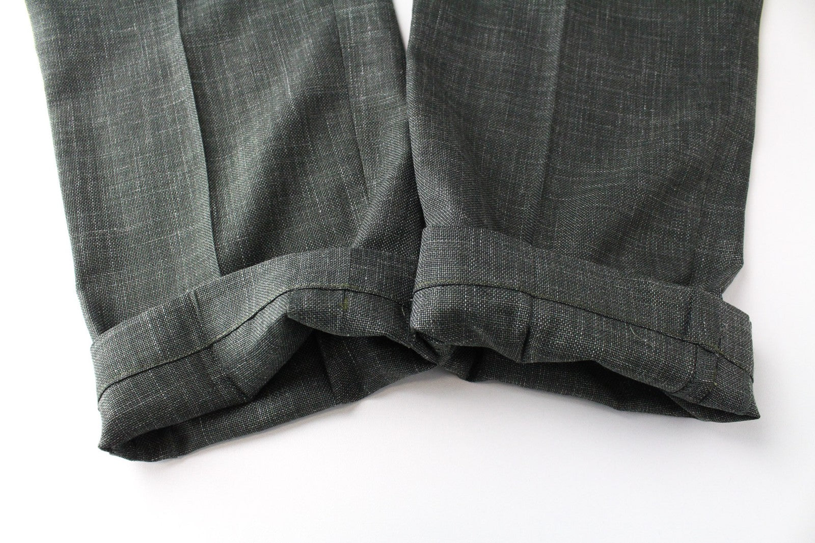 SUITSUPPLY Brescia Trousers UK42S Men's Green Pleated Wool Silk Linen