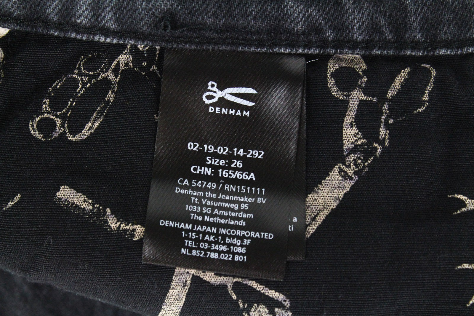 DENHAM Pearl Women's Skirt W26 Distressed Mini Black Non-Stretch