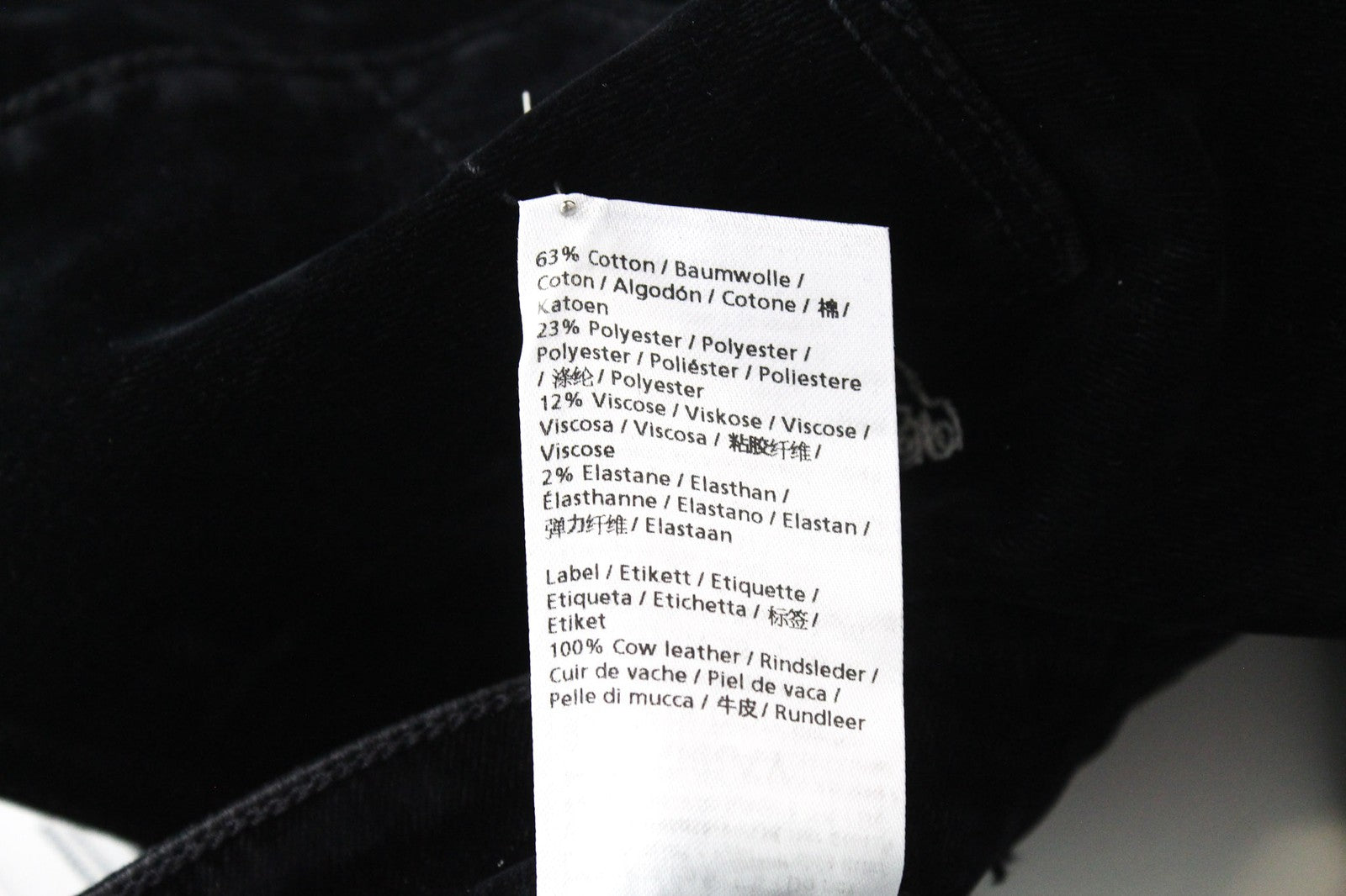 DENHAM Spray W26/L30 Women's Trousers Tight Fit Black Velvet Cotton