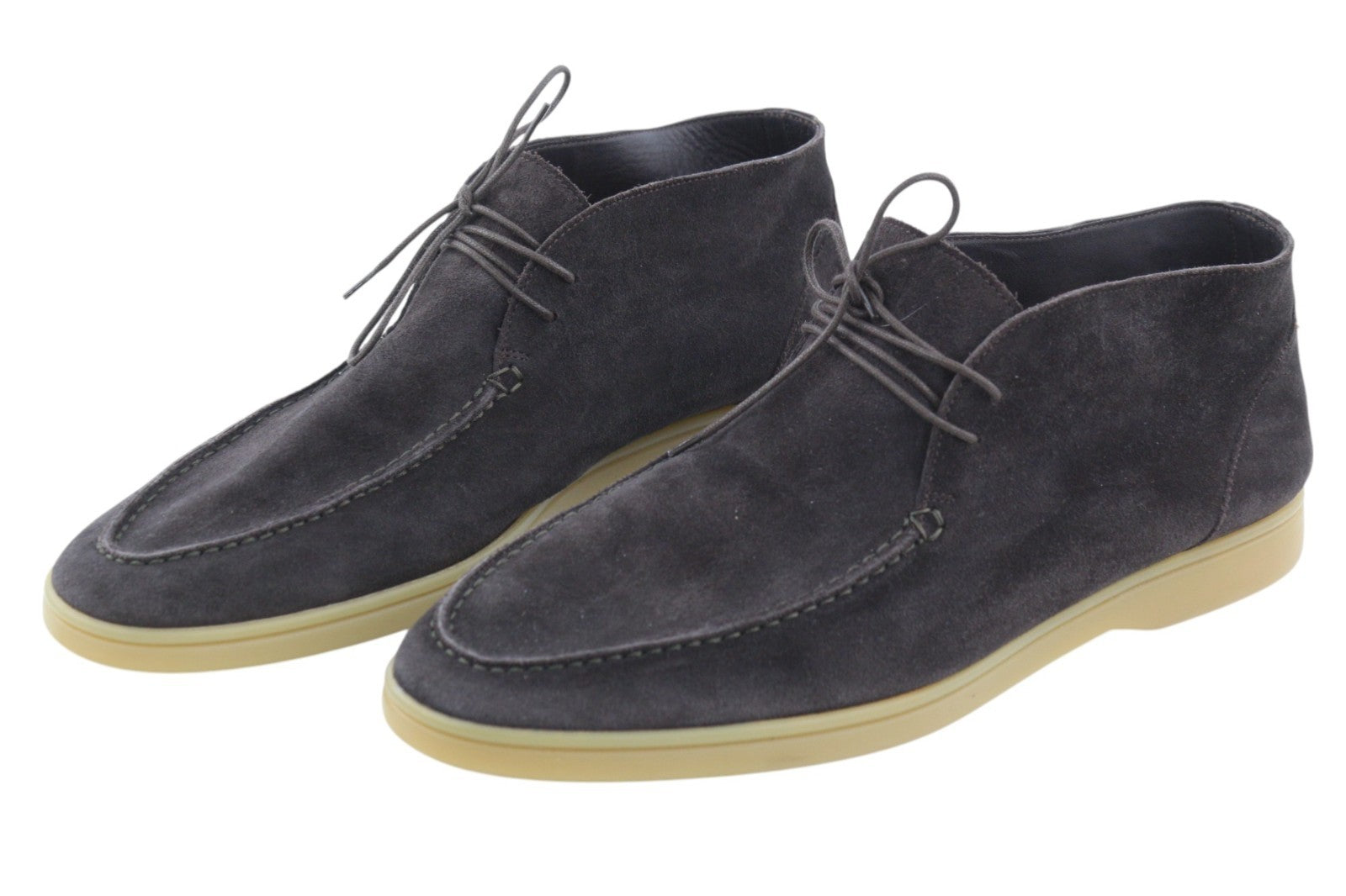 SUITSUPPLY Men's Shoes EU44 Brown Chukka Lace-Up High-Top Leather Suede