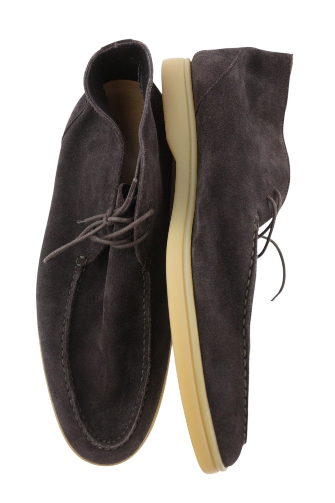 SUITSUPPLY Men's Shoes EU44 Brown Chukka Lace-Up High-Top Leather Suede