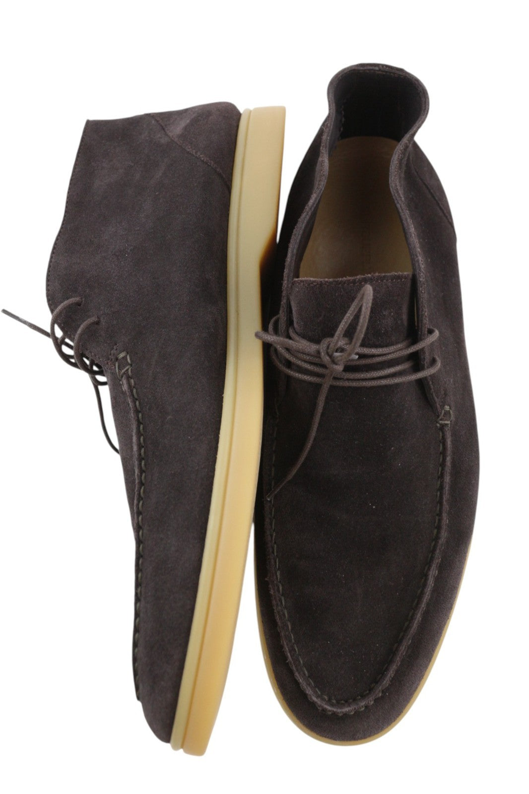 SUITSUPPLY Men's Shoes EU44 Brown Chukka Lace-Up High-Top Leather Suede