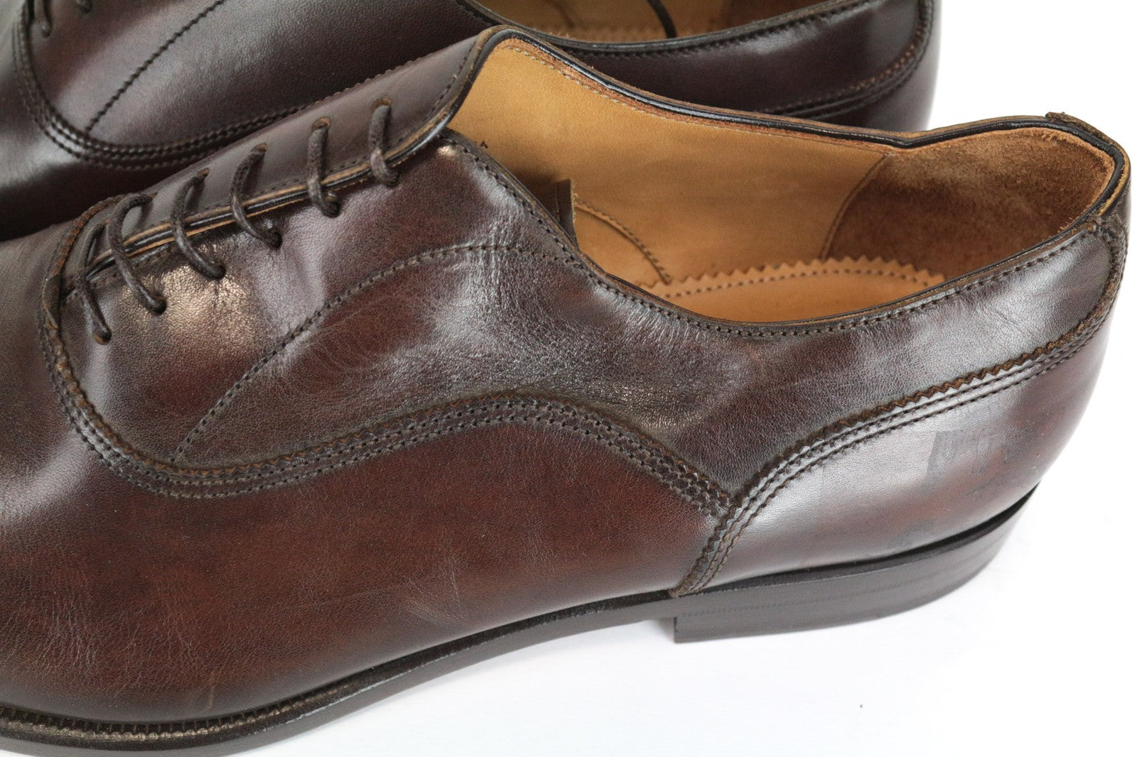 SUITSUPPLY Men's EU42 Brown Leather Low-Top Classic Dress Shoes