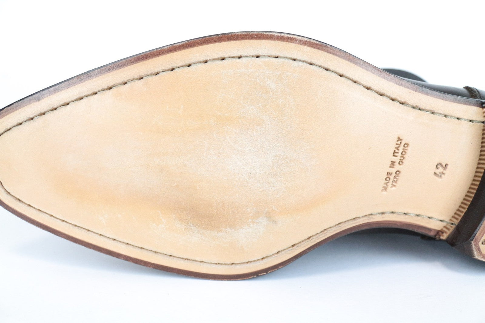 SUITSUPPLY Men's EU42 Brown Leather Low-Top Classic Dress Shoes