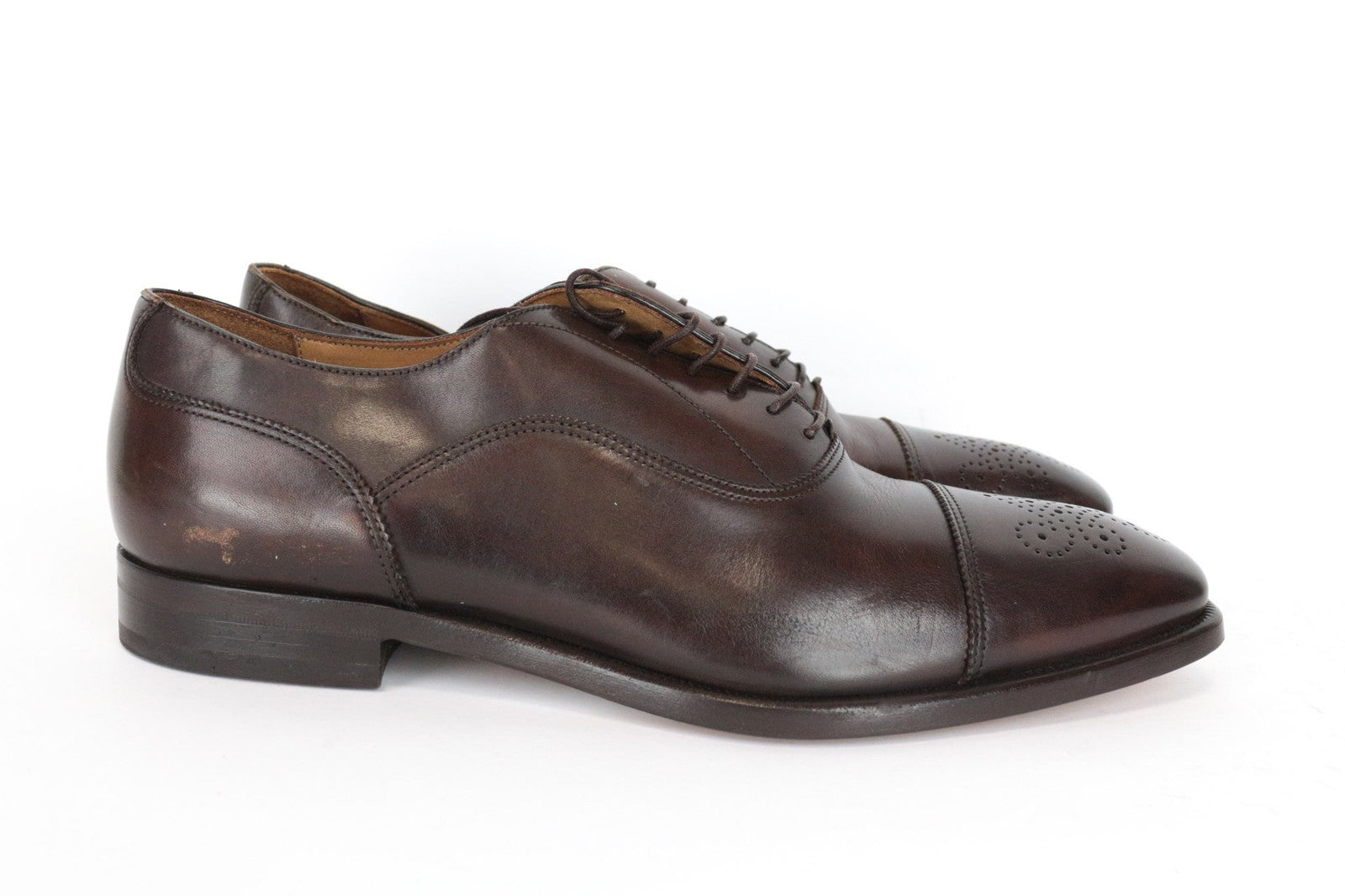 SUITSUPPLY Men's EU42 Brown Leather Low-Top Classic Dress Shoes