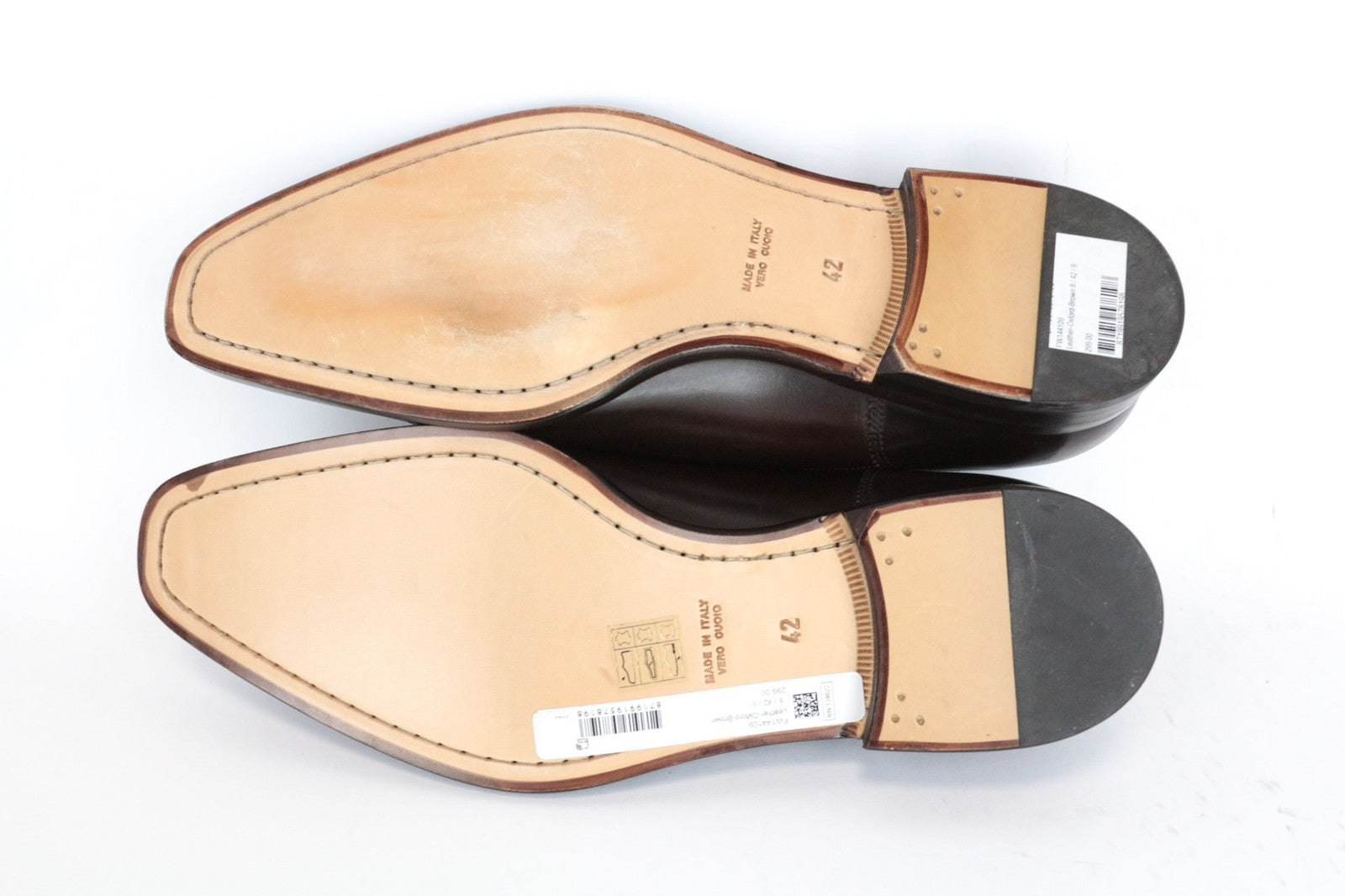 SUITSUPPLY Men's EU42 Brown Leather Low-Top Classic Dress Shoes