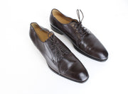 SUITSUPPLY Men's EU42 Brown Leather Classic Laced Low-Top Shoes