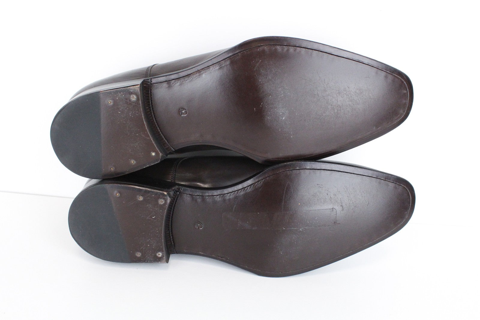 SUITSUPPLY Men's EU42 Brown Leather Classic Laced Low-Top Shoes