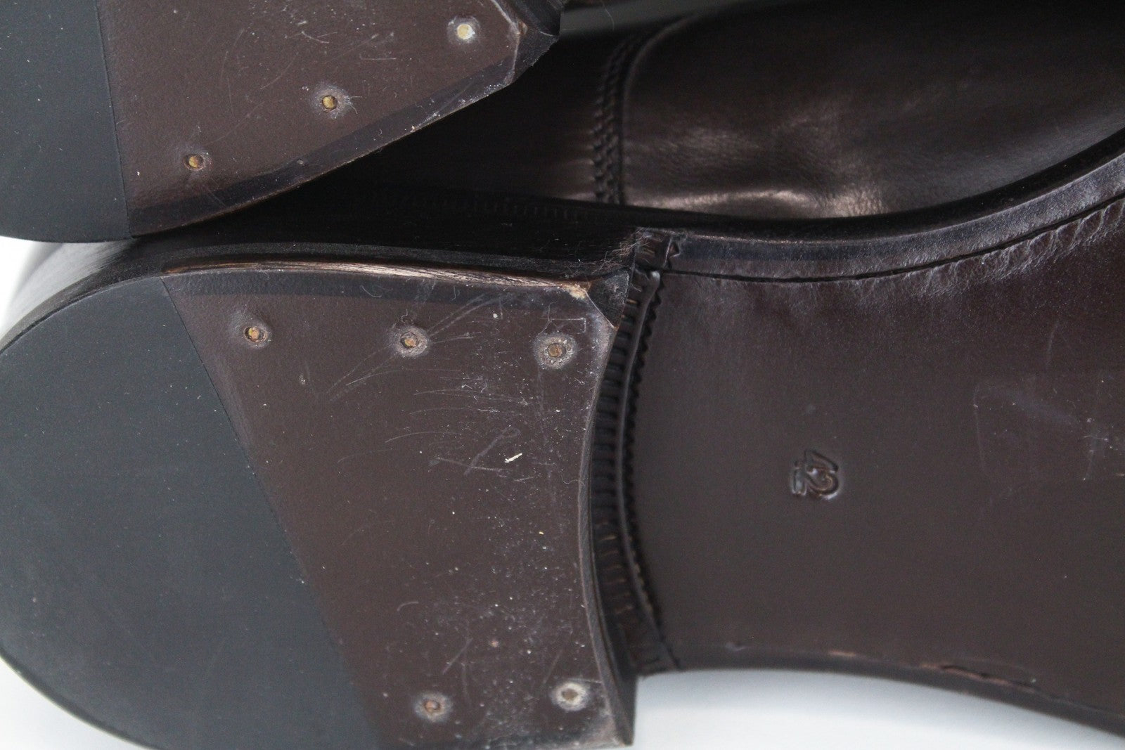 SUITSUPPLY Men's EU42 Brown Leather Classic Laced Low-Top Shoes