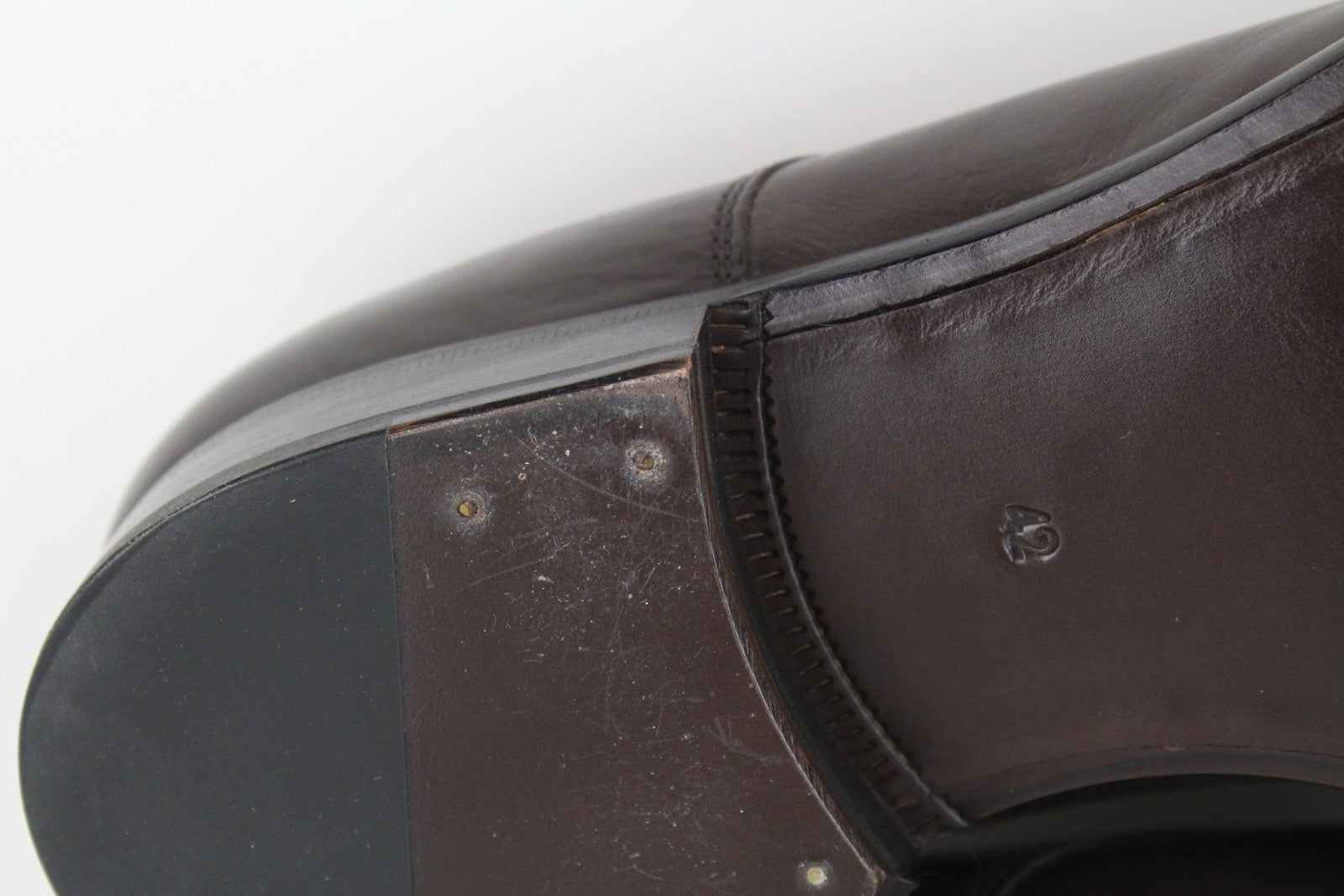 SUITSUPPLY Men's EU42 Brown Leather Classic Laced Low-Top Shoes