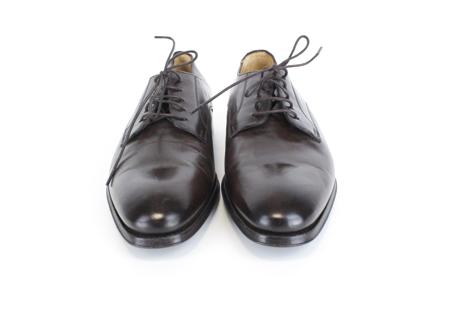 SUITSUPPLY Men's EU42 Brown Leather Classic Laced Low-Top Shoes