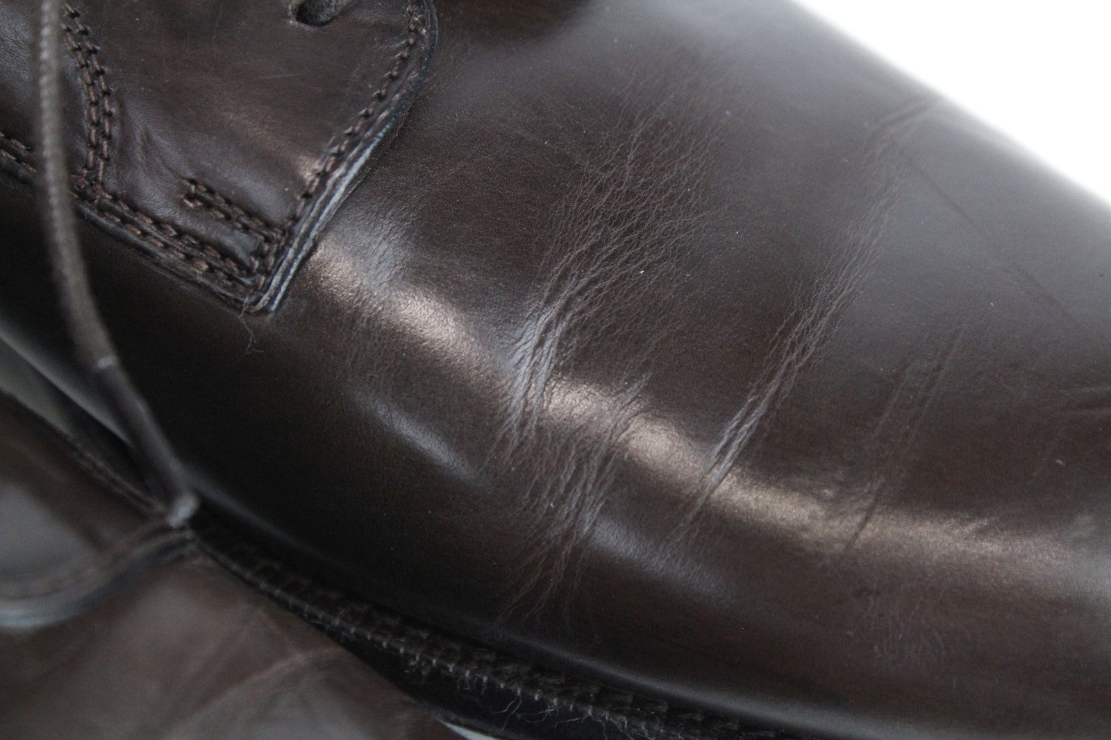 SUITSUPPLY Men's EU42 Brown Leather Classic Laced Low-Top Shoes