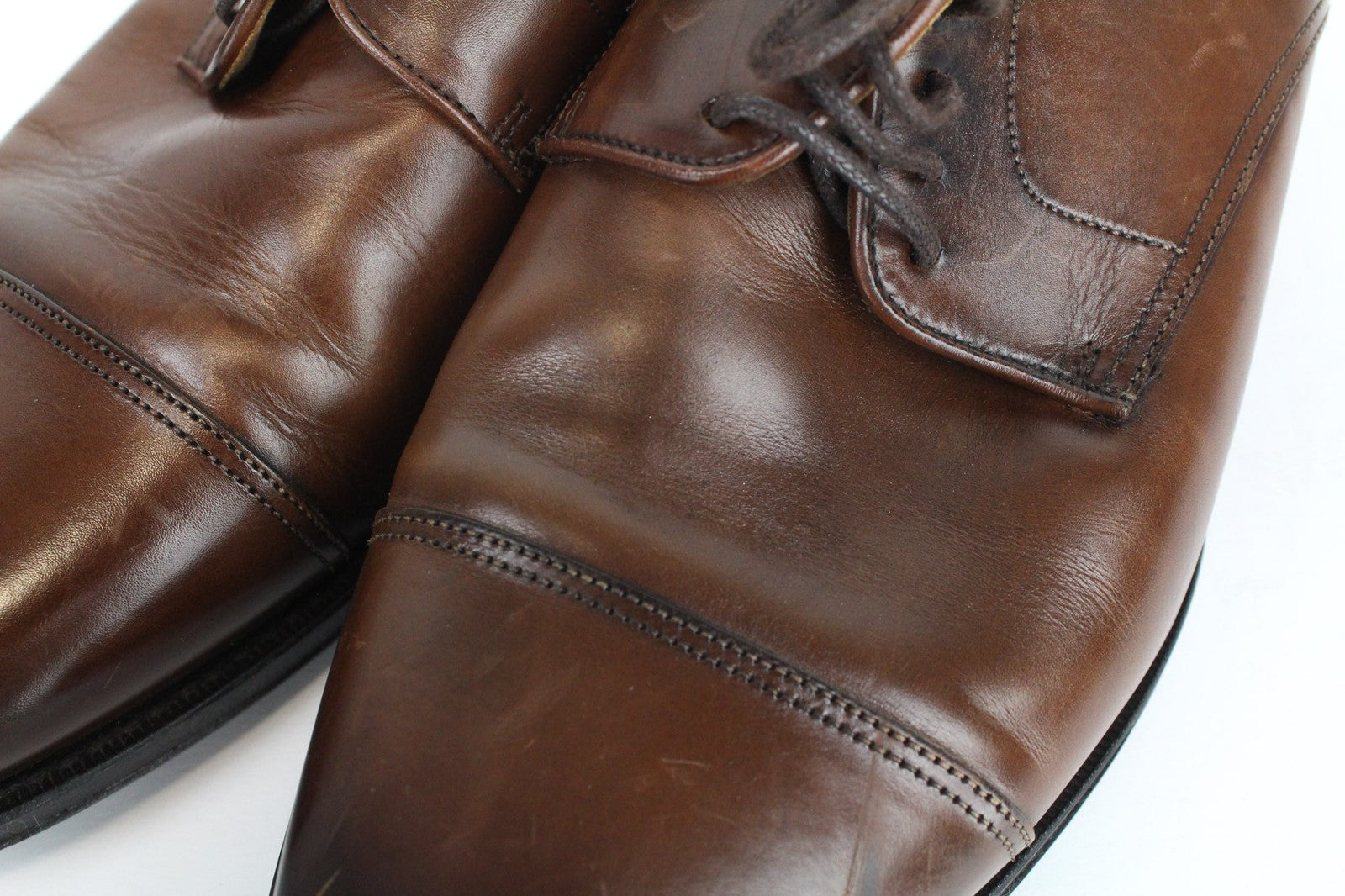 SUITSUPPLY Men's EU40 Brown Calf Leather Derby Formal Lace-Up Shoes