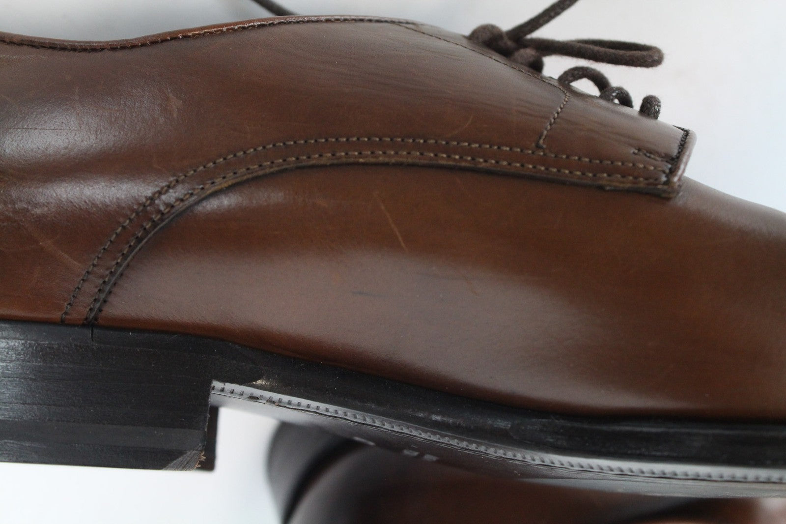 SUITSUPPLY Men's EU40 Brown Calf Leather Derby Formal Lace-Up Shoes