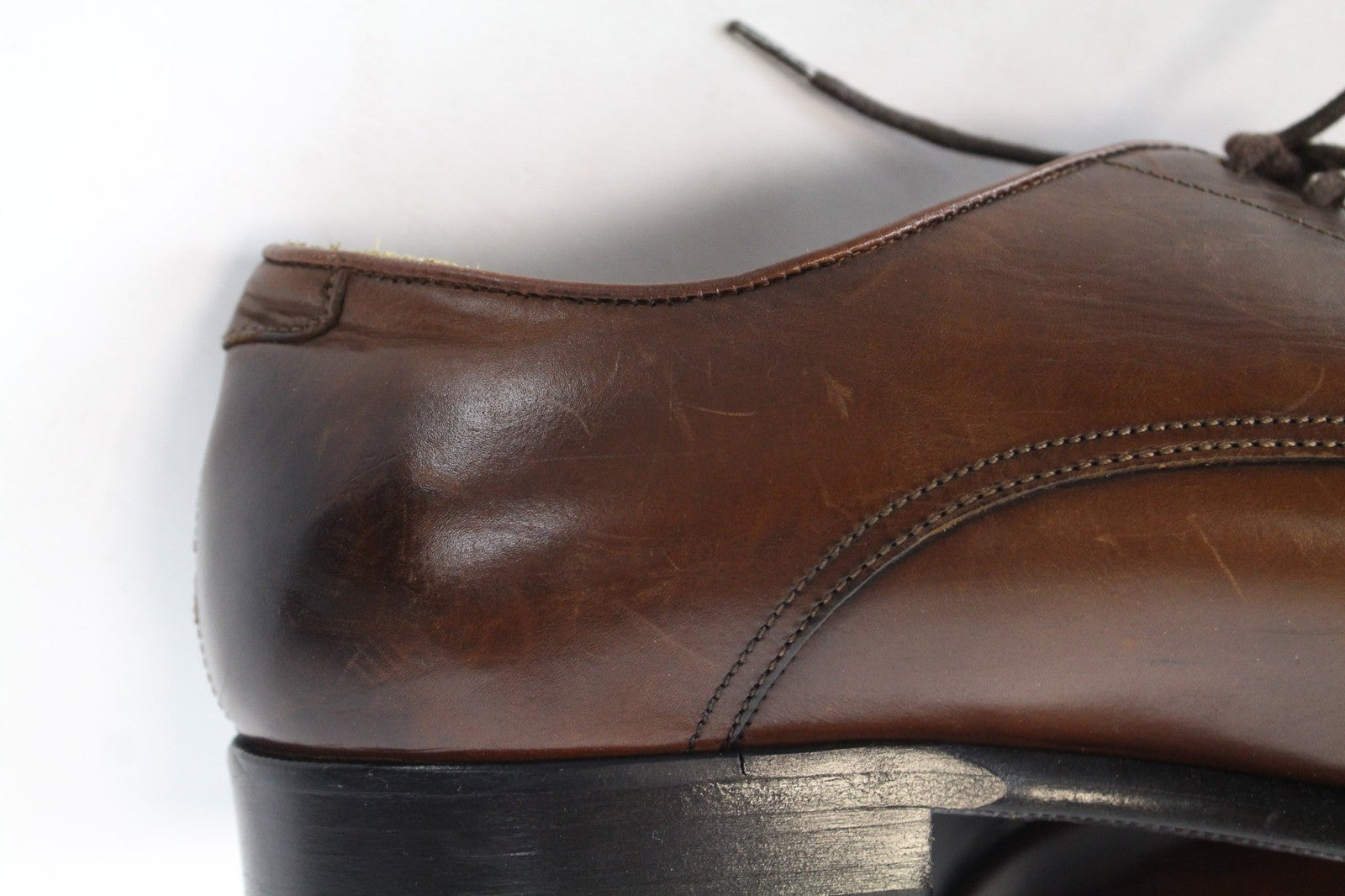 SUITSUPPLY Men's EU40 Brown Calf Leather Derby Formal Lace-Up Shoes