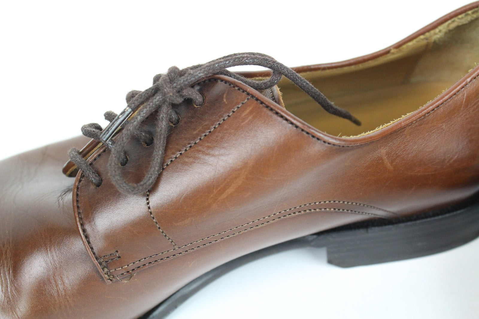 SUITSUPPLY Men's EU40 Brown Calf Leather Derby Formal Lace-Up Shoes