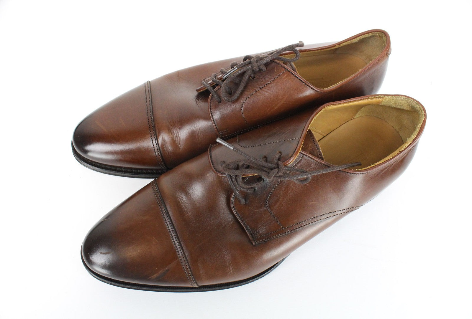 SUITSUPPLY Men's EU40 Brown Calf Leather Derby Formal Lace-Up Shoes