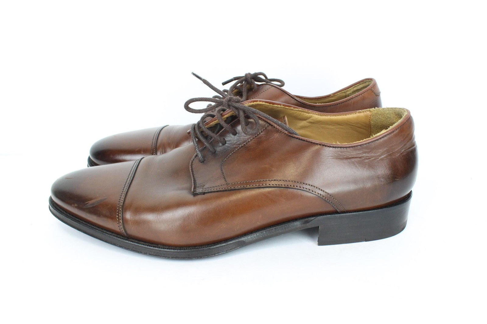 SUITSUPPLY Men's EU40 Brown Calf Leather Derby Formal Lace-Up Shoes