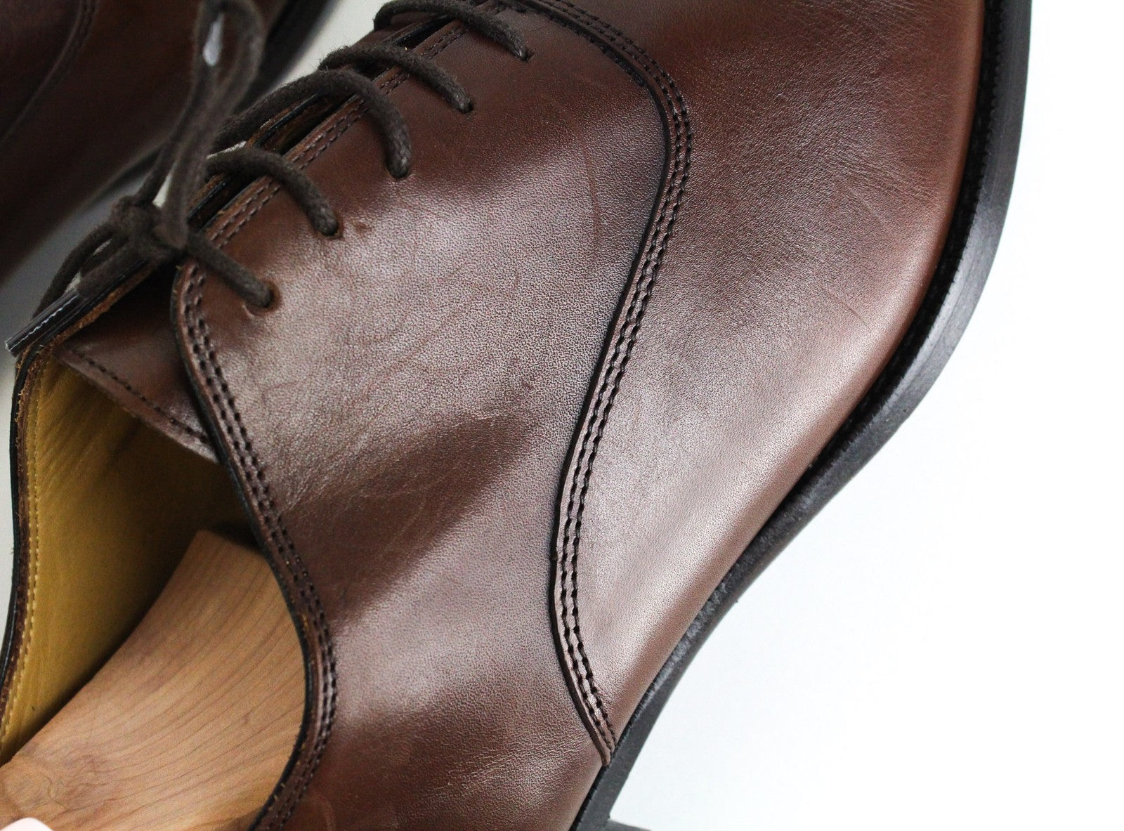 SUITSUPPLY Men's EU43 Brown Leather Casual Formal Lace-Up Low Shoes