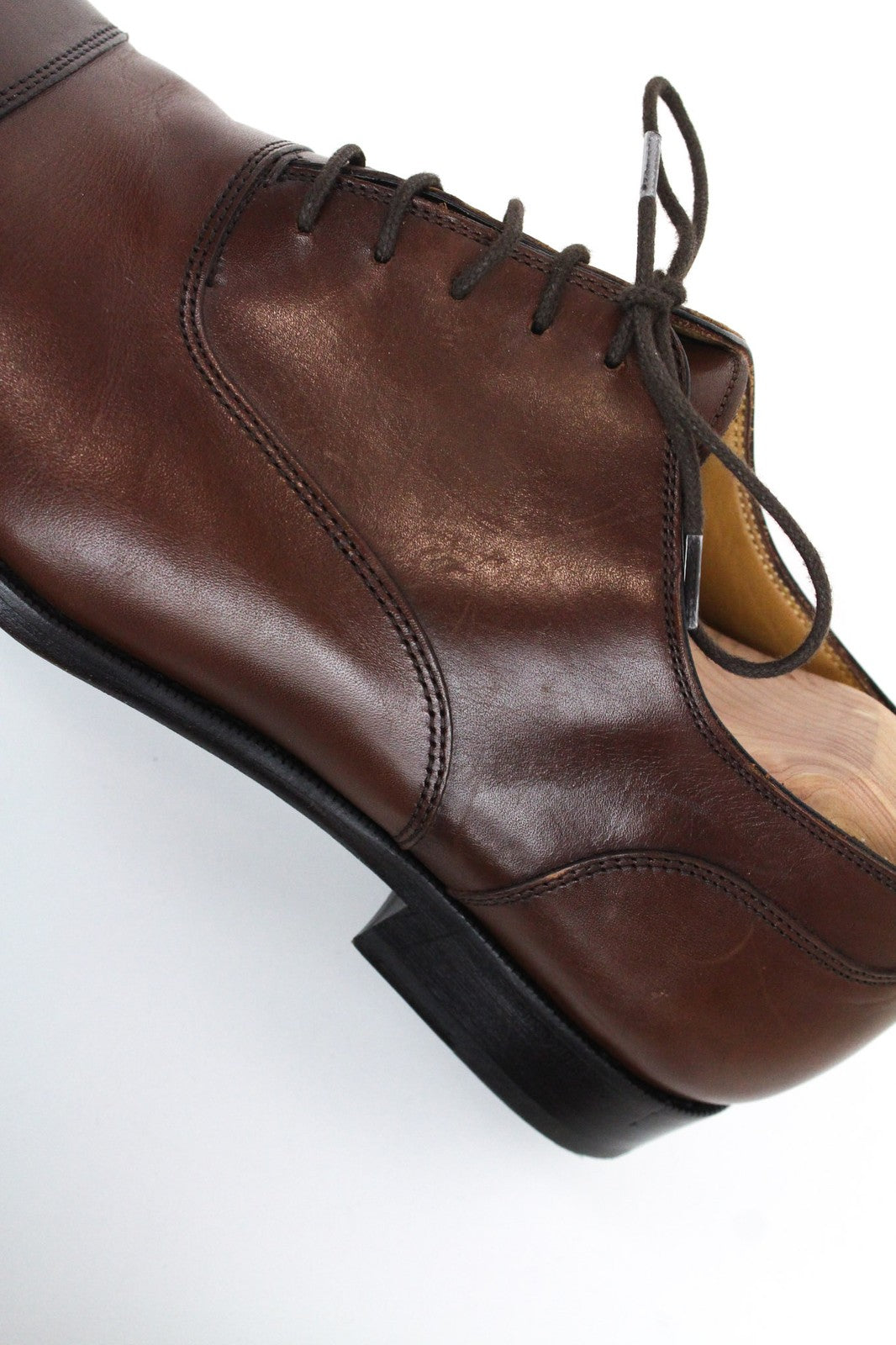 SUITSUPPLY Men's EU43 Brown Leather Casual Formal Lace-Up Low Shoes