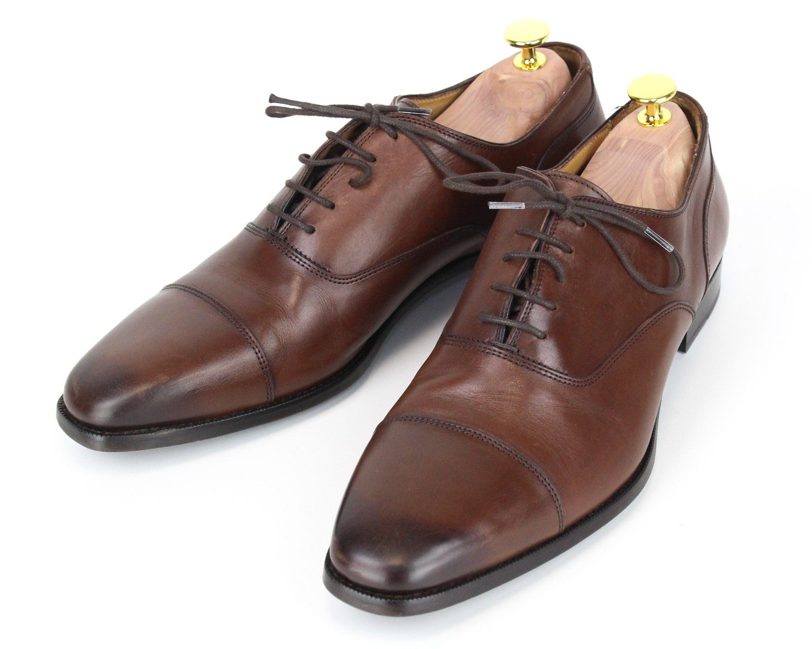 SUITSUPPLY Men's EU43 Brown Leather Casual Formal Lace-Up Low Shoes