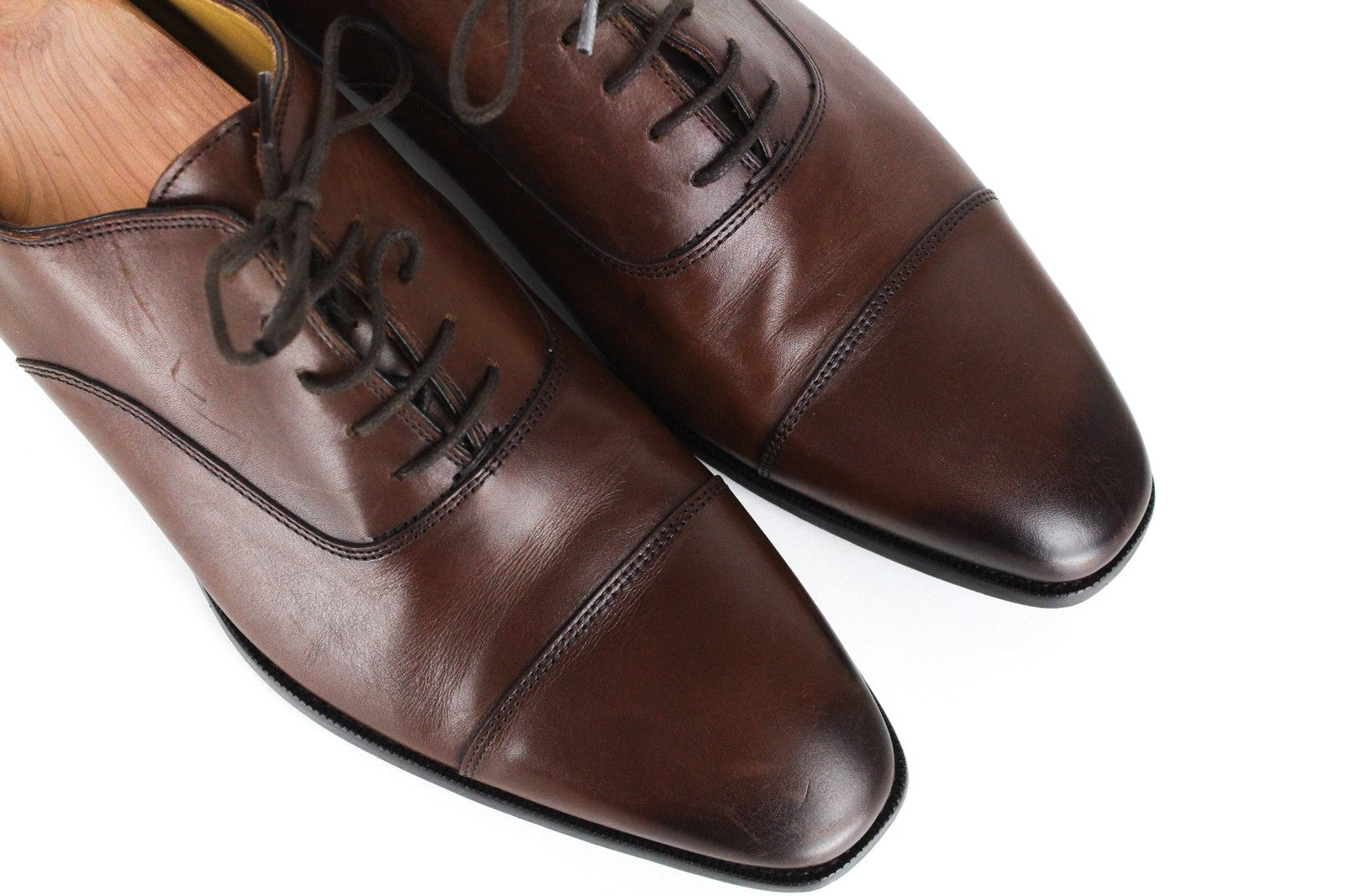 SUITSUPPLY Men's EU43 Brown Leather Casual Formal Lace-Up Low Shoes