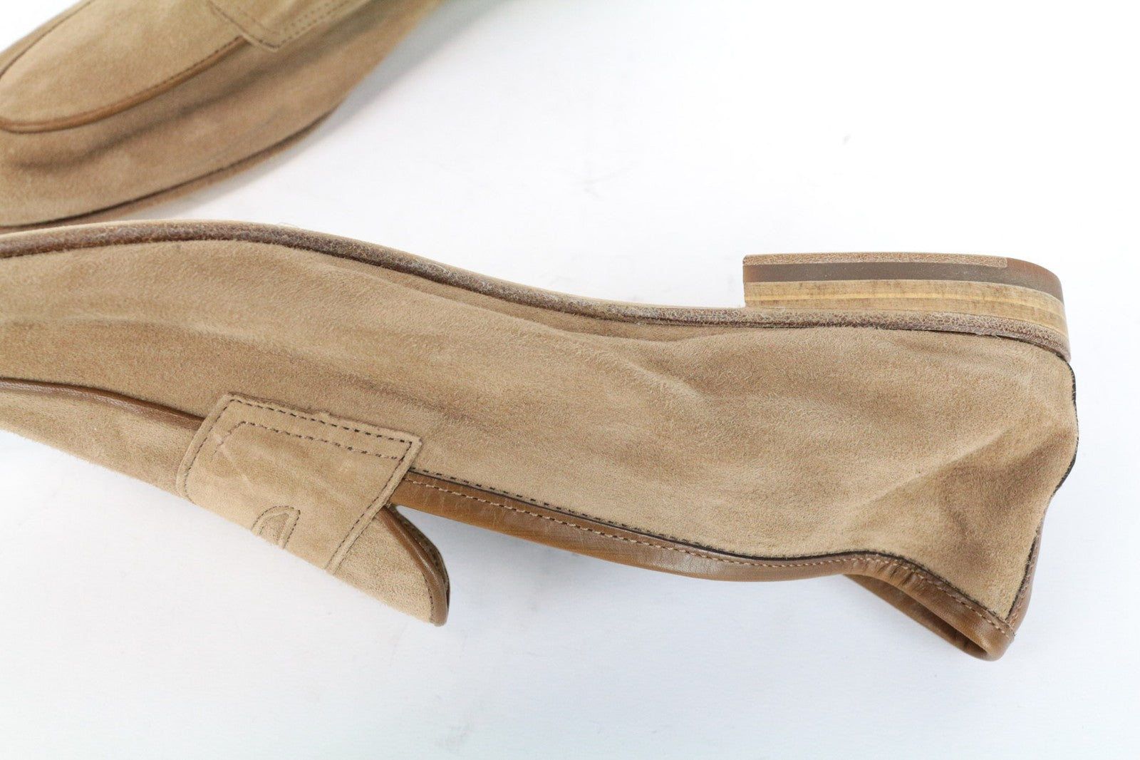 SUITSUPPLY Men's EU42.5 Beige Suede Moccasin Loafers Calf Leather Smart