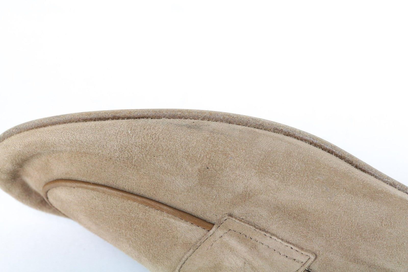 SUITSUPPLY Men's EU42.5 Beige Suede Moccasin Loafers Calf Leather Smart