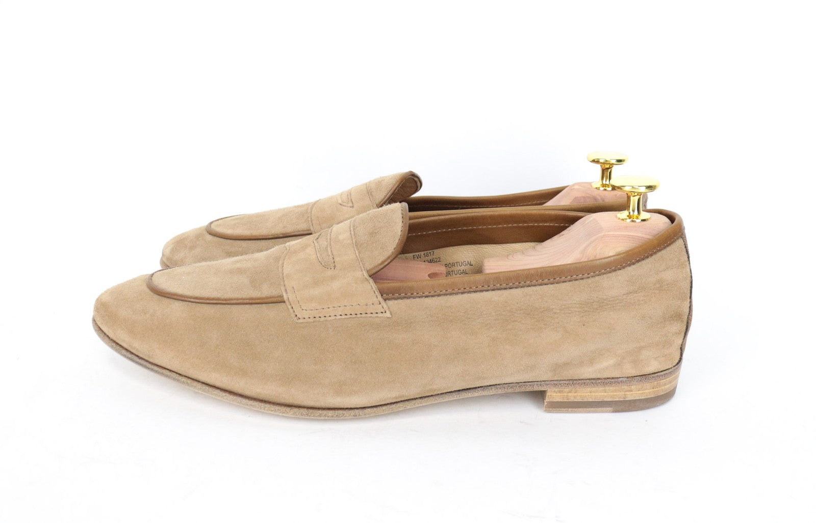 SUITSUPPLY Men's EU42.5 Beige Suede Moccasin Loafers Calf Leather Smart