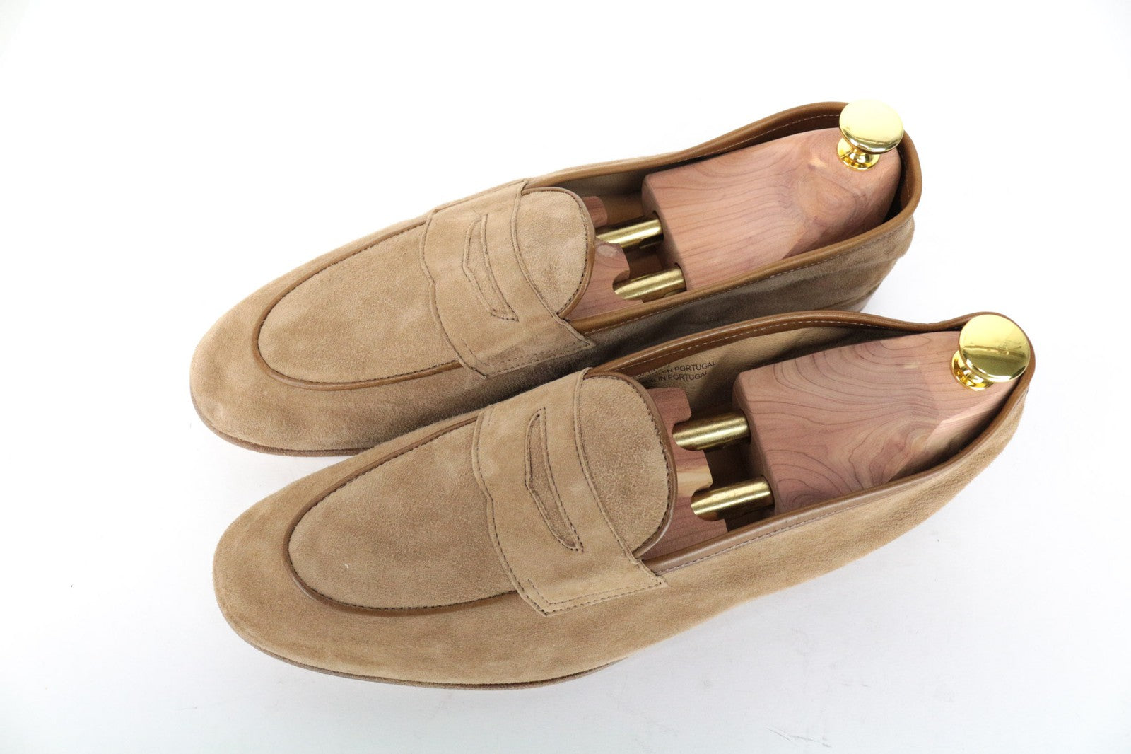 SUITSUPPLY Men's EU42.5 Beige Suede Moccasin Loafers Calf Leather Smart