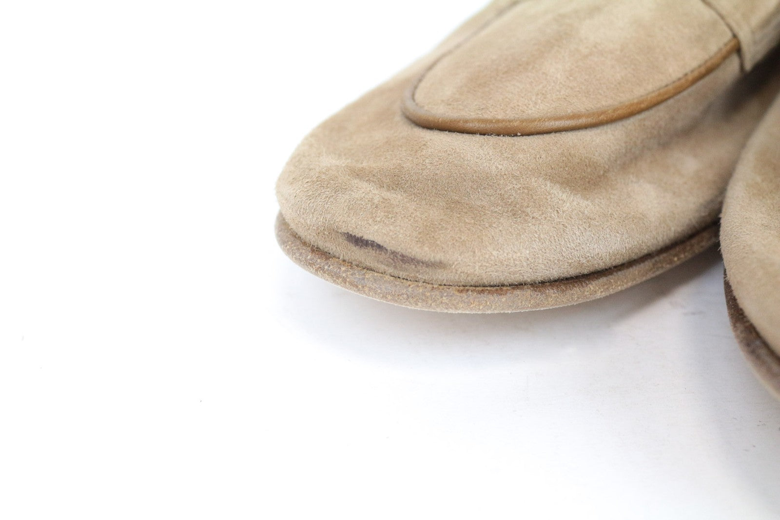 SUITSUPPLY Men's EU42.5 Beige Suede Moccasin Loafers Calf Leather Smart