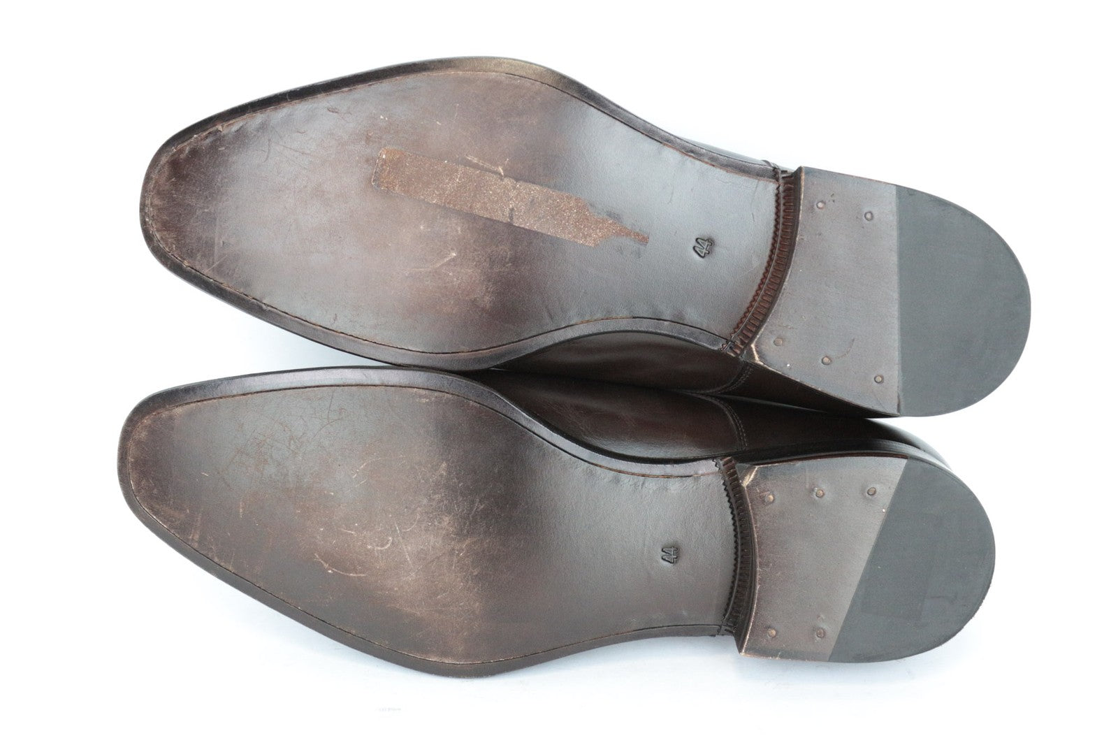 SUITSUPPLY Men's EU44 Brown Lace-Up Derby Shoes Calf Leather Formal