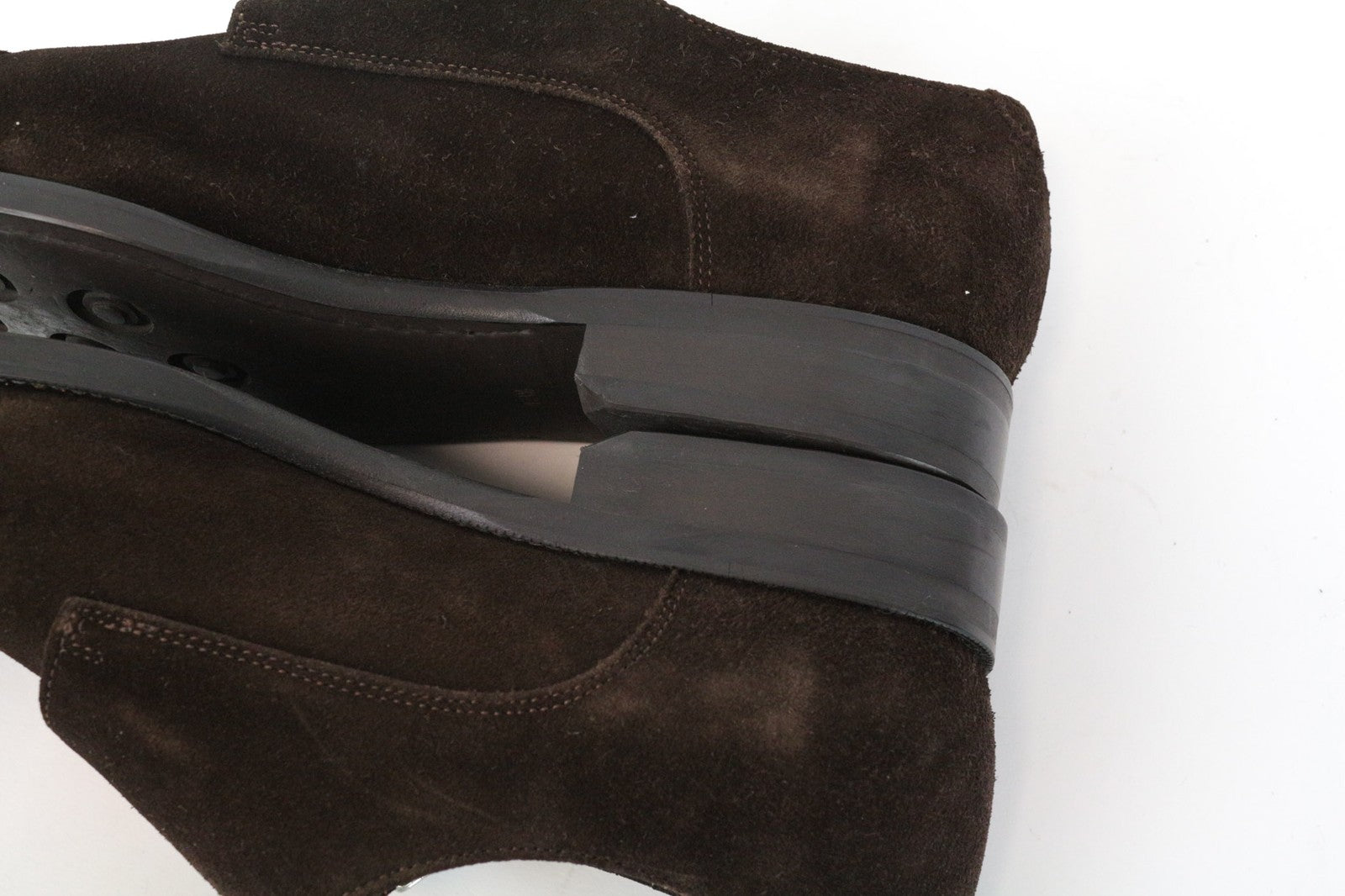 SUITSUPPLY Men's Shoes EU43.5 Brown Suede Leather Double Monk Strap