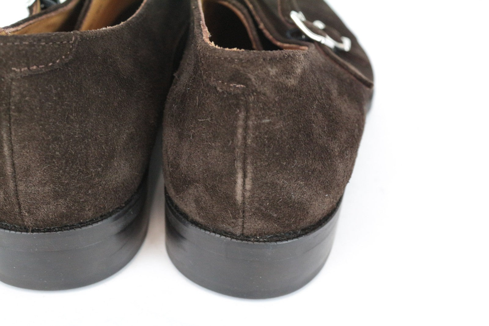 SUITSUPPLY Men's Shoes EU43.5 Brown Suede Leather Double Monk Strap