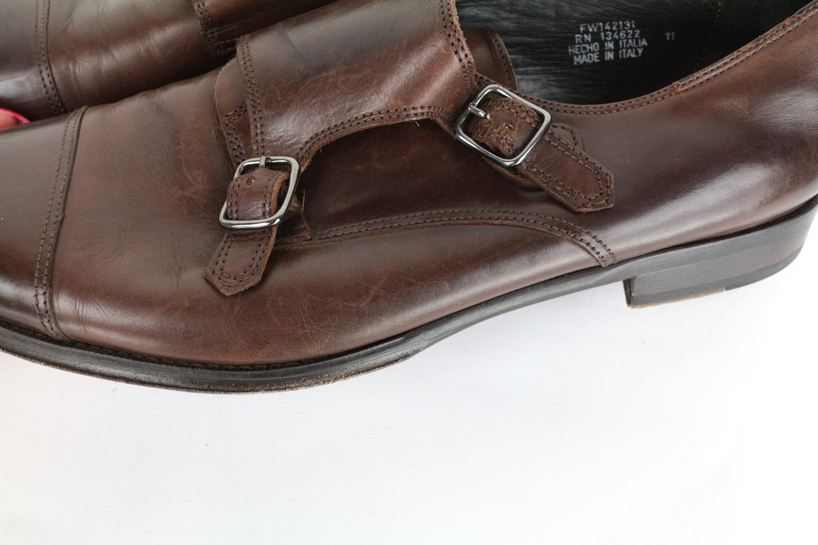 SUITSUPPLY Brown Leather Formal Shoes EU45 Men's Classic Buckled Loafers