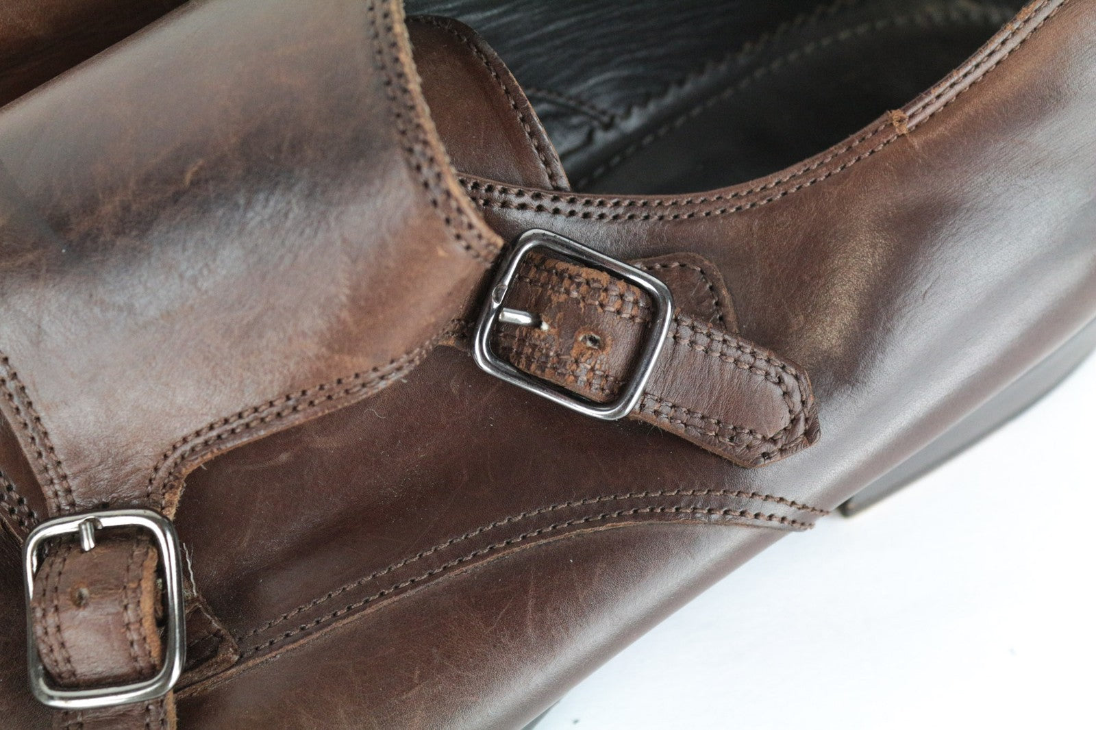 SUITSUPPLY Brown Leather Formal Shoes EU45 Men's Classic Buckled Loafers