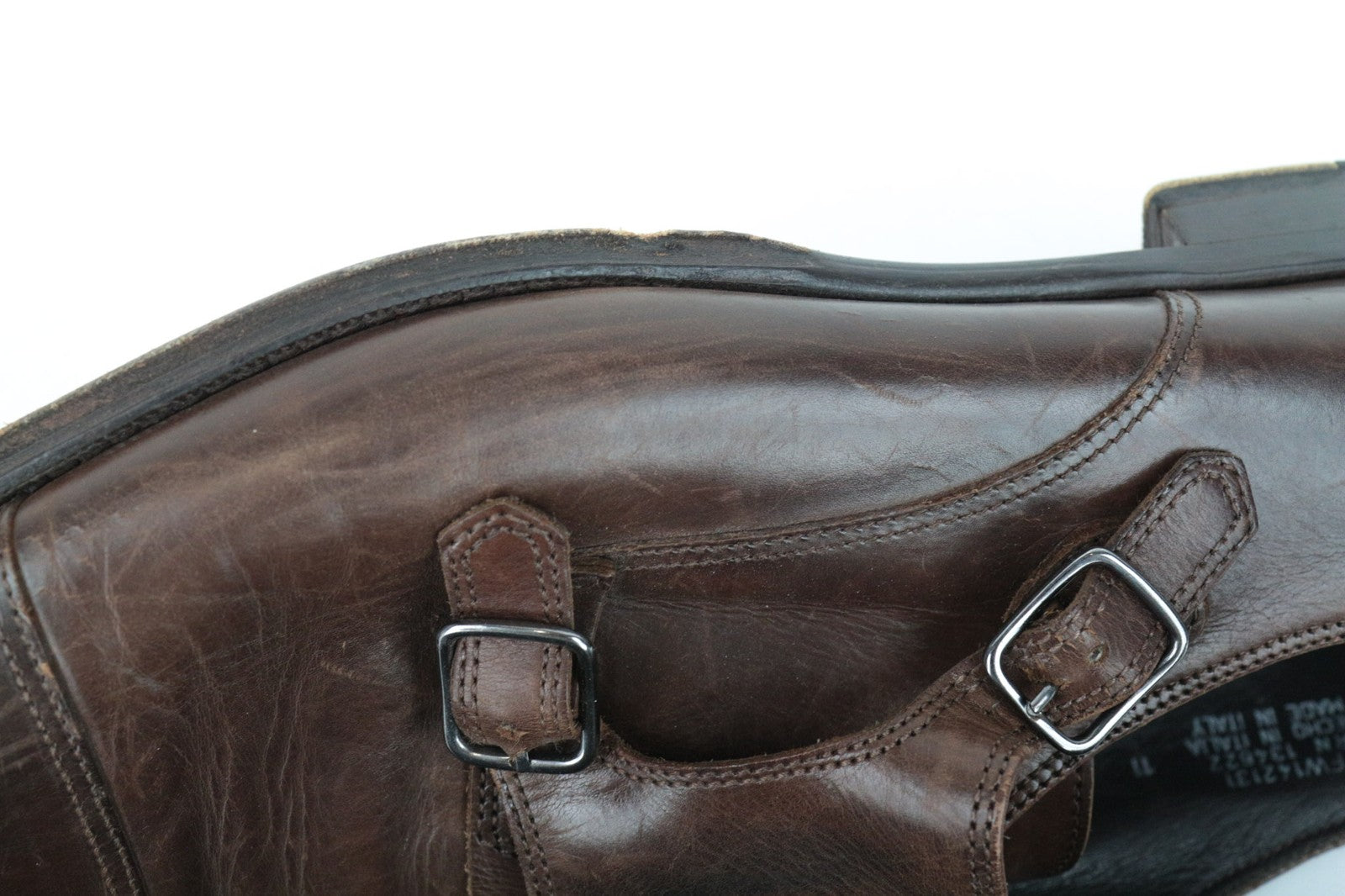 SUITSUPPLY Brown Leather Formal Shoes EU45 Men's Classic Buckled Loafers