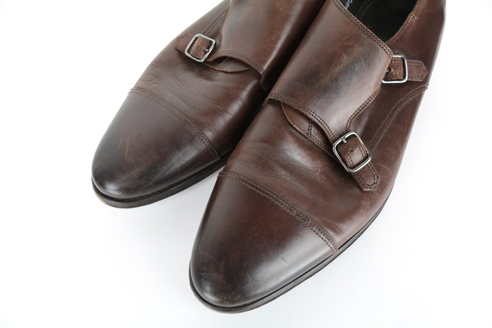 SUITSUPPLY Brown Leather Formal Shoes EU45 Men's Classic Buckled Loafers